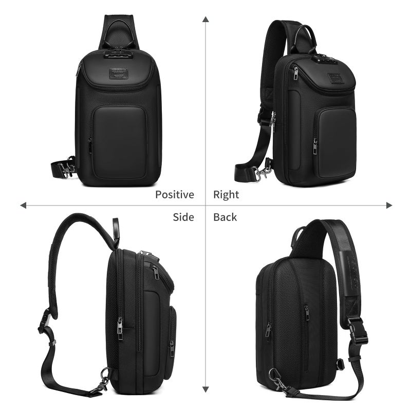 OZUKO UMydeal Sling Backpack Sling Bag Crossbody Backpack Shoulder Casual Daypack Rucksack for Men (Gray) - Image 5